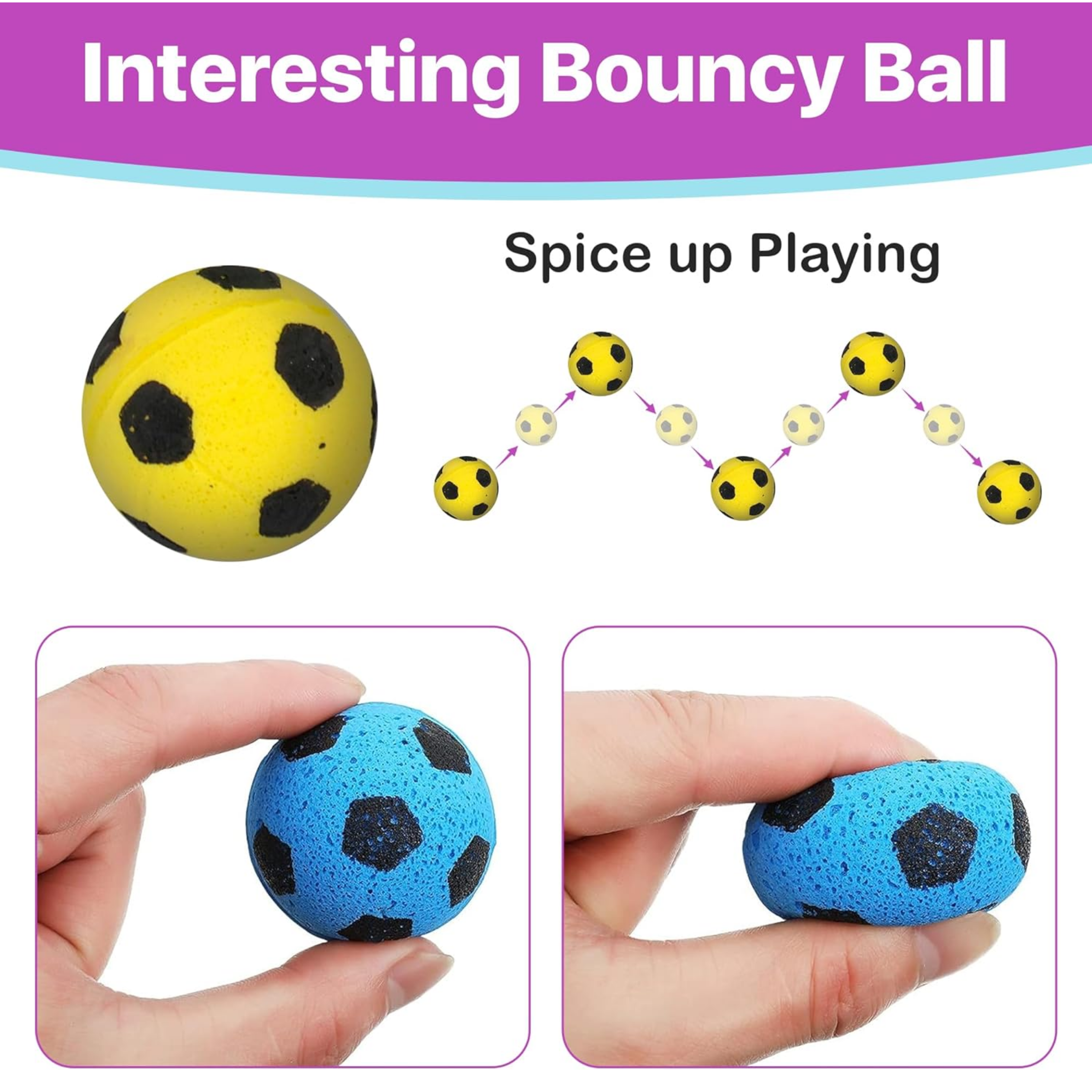 Ethical Products - Sponge Soccer Balls Cat Toy, 4-Pack Interactive Cat toys Chasing Hunting Stimulating Cat toys For Indoor Cats Best Sellers, Small - Horizon Bliss