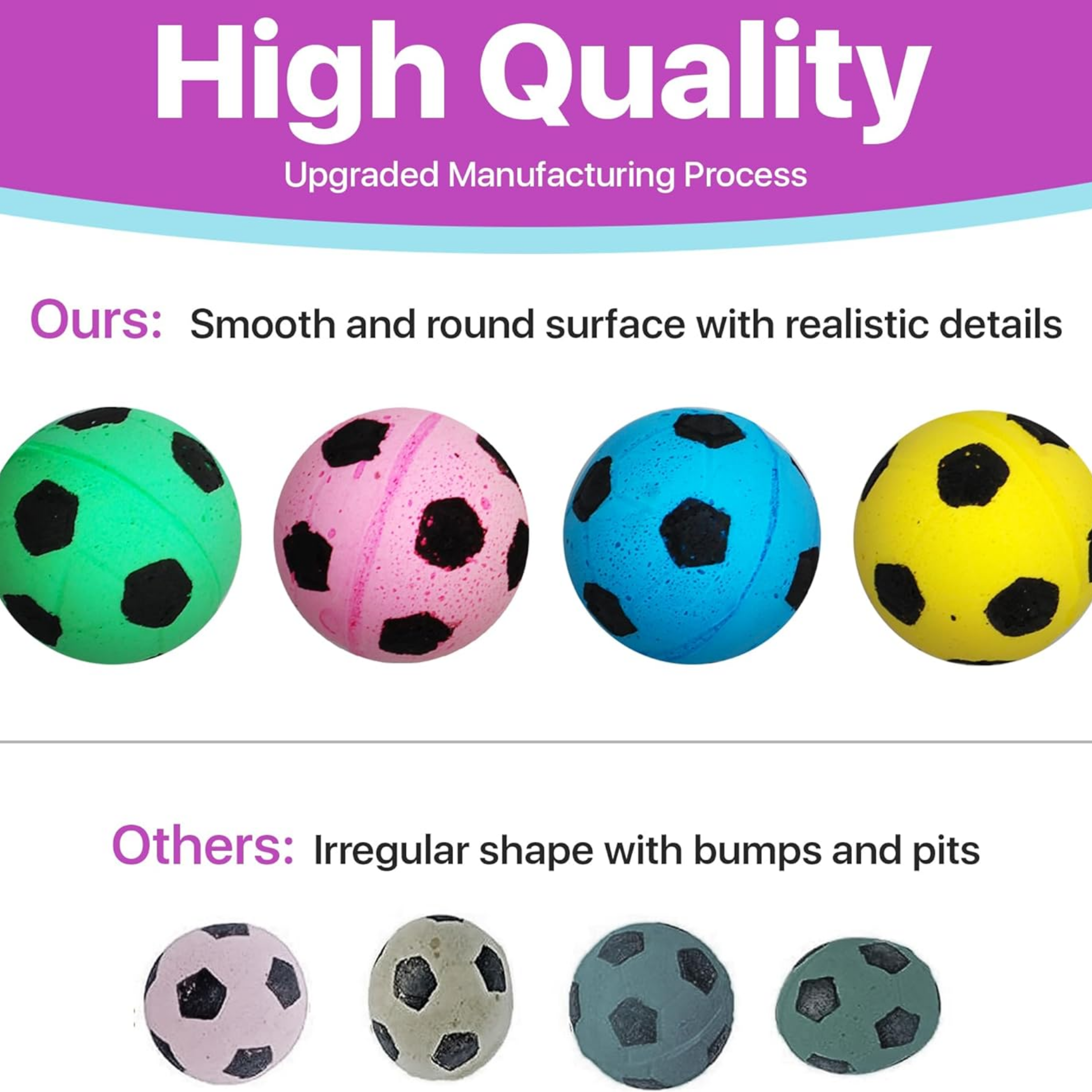 Ethical Products - Sponge Soccer Balls Cat Toy, 4-Pack Interactive Cat toys Chasing Hunting Stimulating Cat toys For Indoor Cats Best Sellers, Small - Horizon Bliss