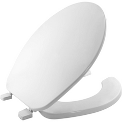 75 000 Commercial Open Front Toilet Seat with Cover, ROUND, Plastic, White - Horizon Bliss