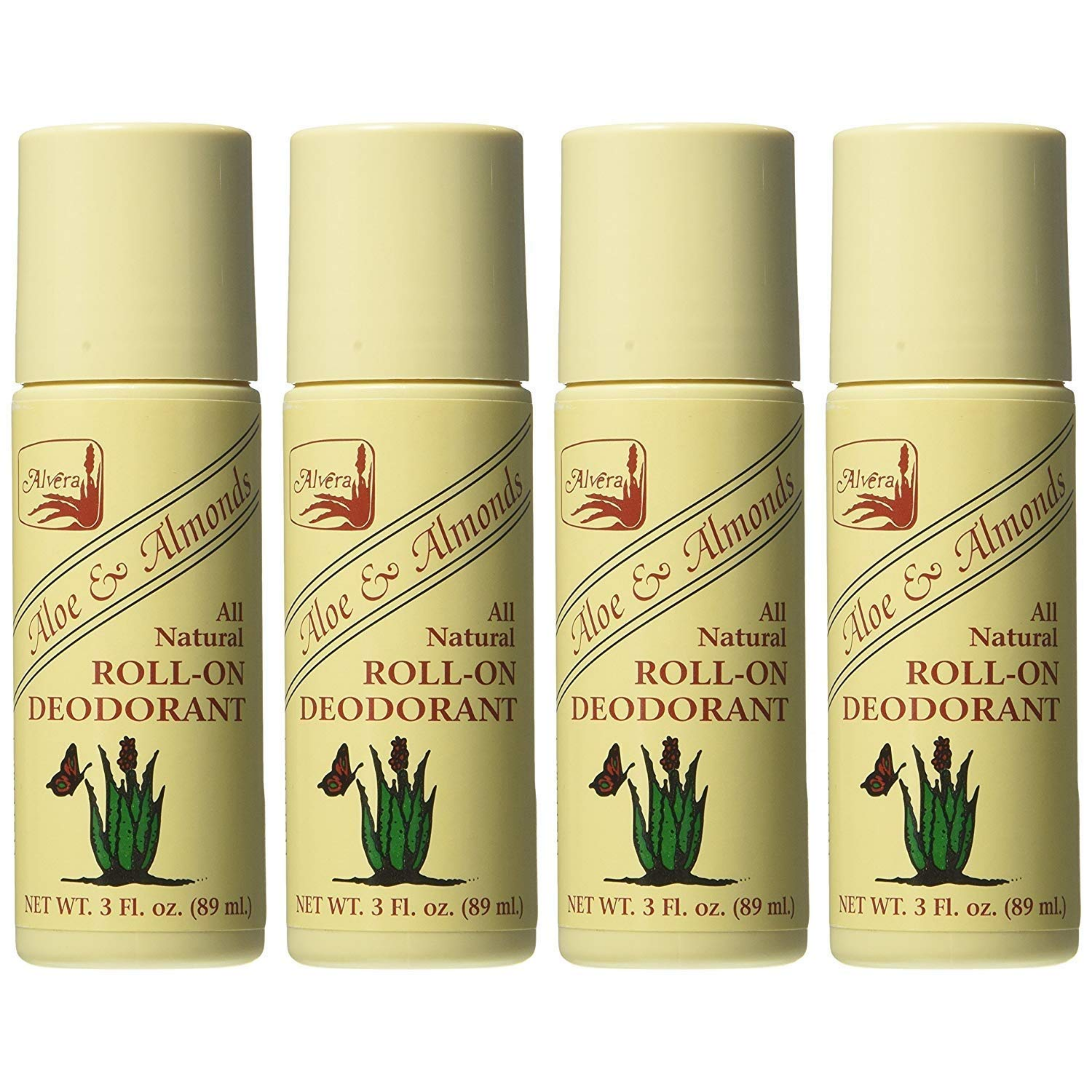 All Natural Roll-On Deodorant Aloe & Almonds - 3 Fl Oz, 4 pack - Horizon Bliss