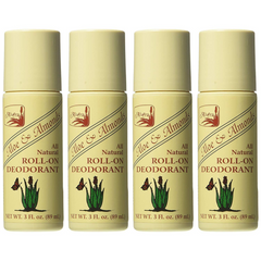 All Natural Roll-On Deodorant Aloe & Almonds - 3 Fl Oz, 4 pack - Horizon Bliss