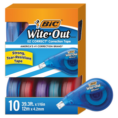 Wite-Out Brand EZ Correct Correction Tape (WOTAP10- WHI), 39.3 Feet, 10-Count Pack of white Correction Tape, Fast, Clean and Easy to Use Tear-Resistant Tape - Horizon Bliss