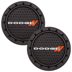 000649R01 Dodge Logo Auto Car Truck SUV Cup Holder Coaster 2-Pack - Horizon Bliss