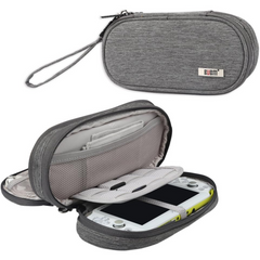 Double Compartment Storage Case Compatible with PS Vita and PSP, Protective Carrying bag, Portable Travel Organizer Case Compatible with PSV and Other Accessories,Gray - Horizon Bliss