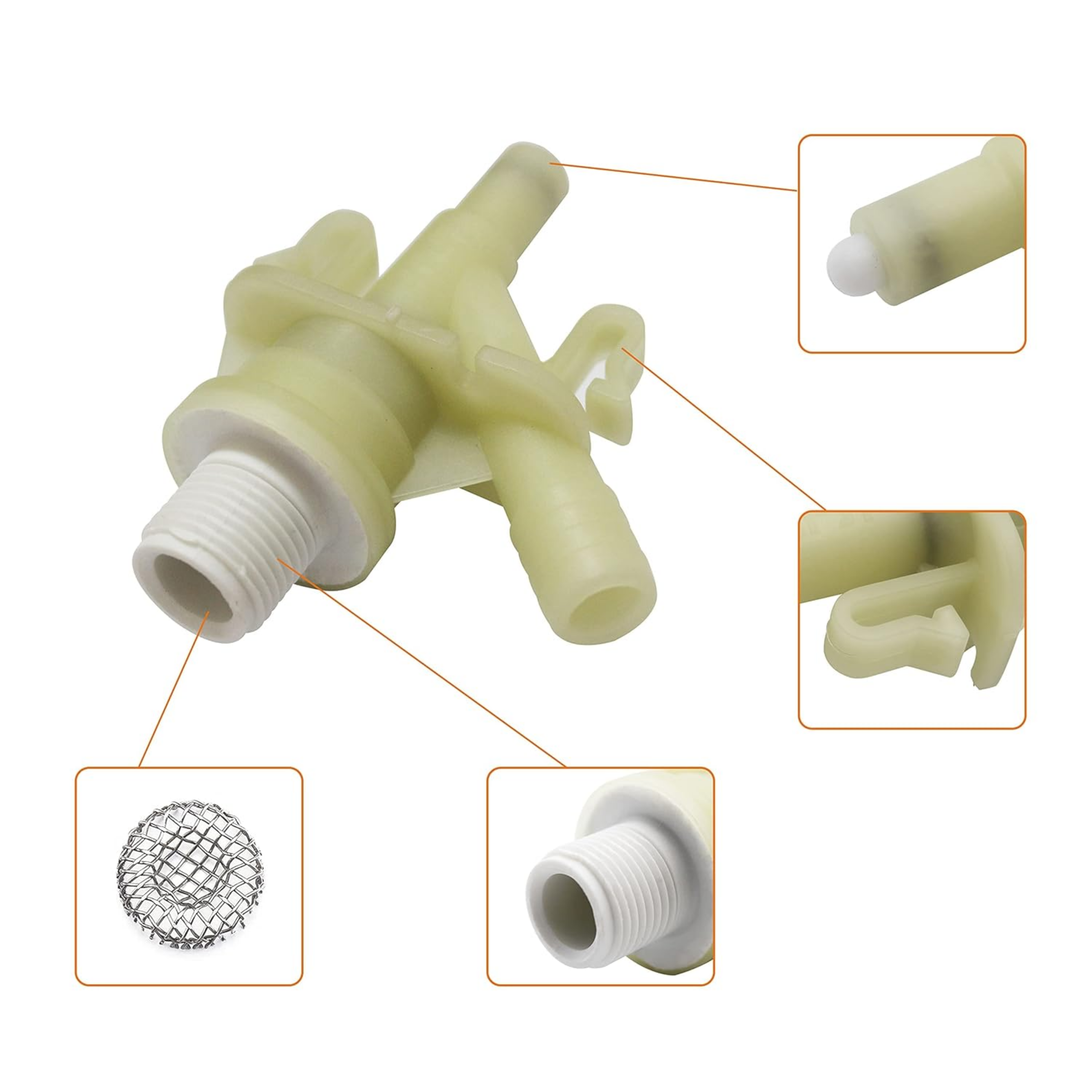 New Durable Plastic Water Valve Kit 385311641 for 300 310 320 series - for Sealand marine toilet replacement - Horizon Bliss