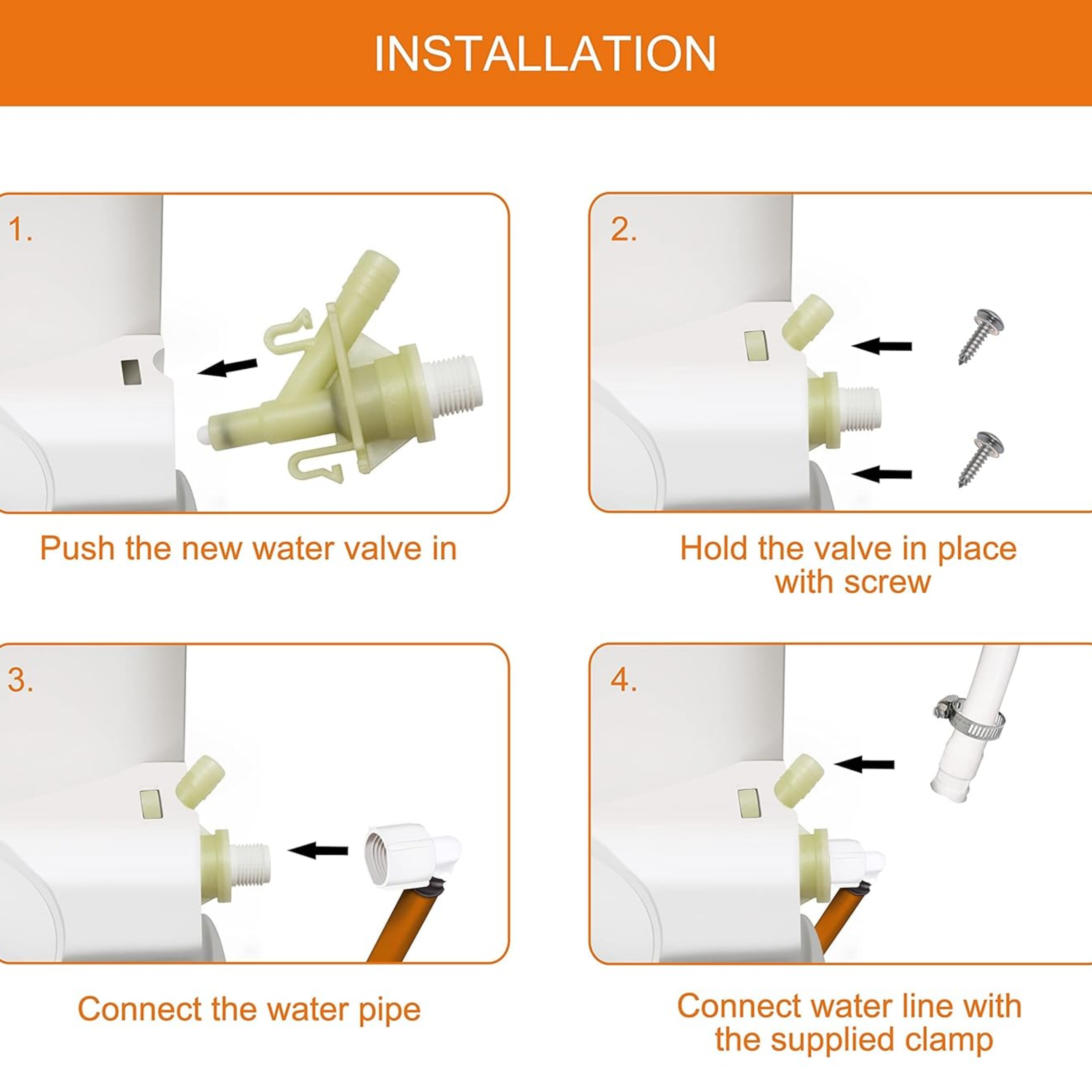 New Durable Plastic Water Valve Kit 385311641 for 300 310 320 series - for Sealand marine toilet replacement - Horizon Bliss