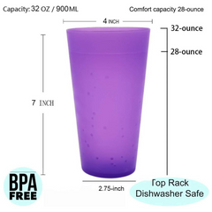 32-ounce Plastic Tumblers/Large Drinking Glasses/Party Cups/Iced Tea Glasses Set of 12,6 Assorted Colors| Unbreakable, Dishwasher Safe, BPA Free - Horizon Bliss