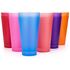 32-ounce Plastic Tumblers/Large Drinking Glasses/Party Cups/Iced Tea Glasses Set of 12,6 Assorted Colors| Unbreakable, Dishwasher Safe, BPA Free - Horizon Bliss