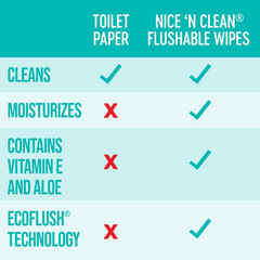 Adult Flushable Wipes (3 x 60 Count) | Personal Cleansing Wipes Made from Plant-Based Fibers | Infused with Aloe & Vitamin E - Horizon Bliss