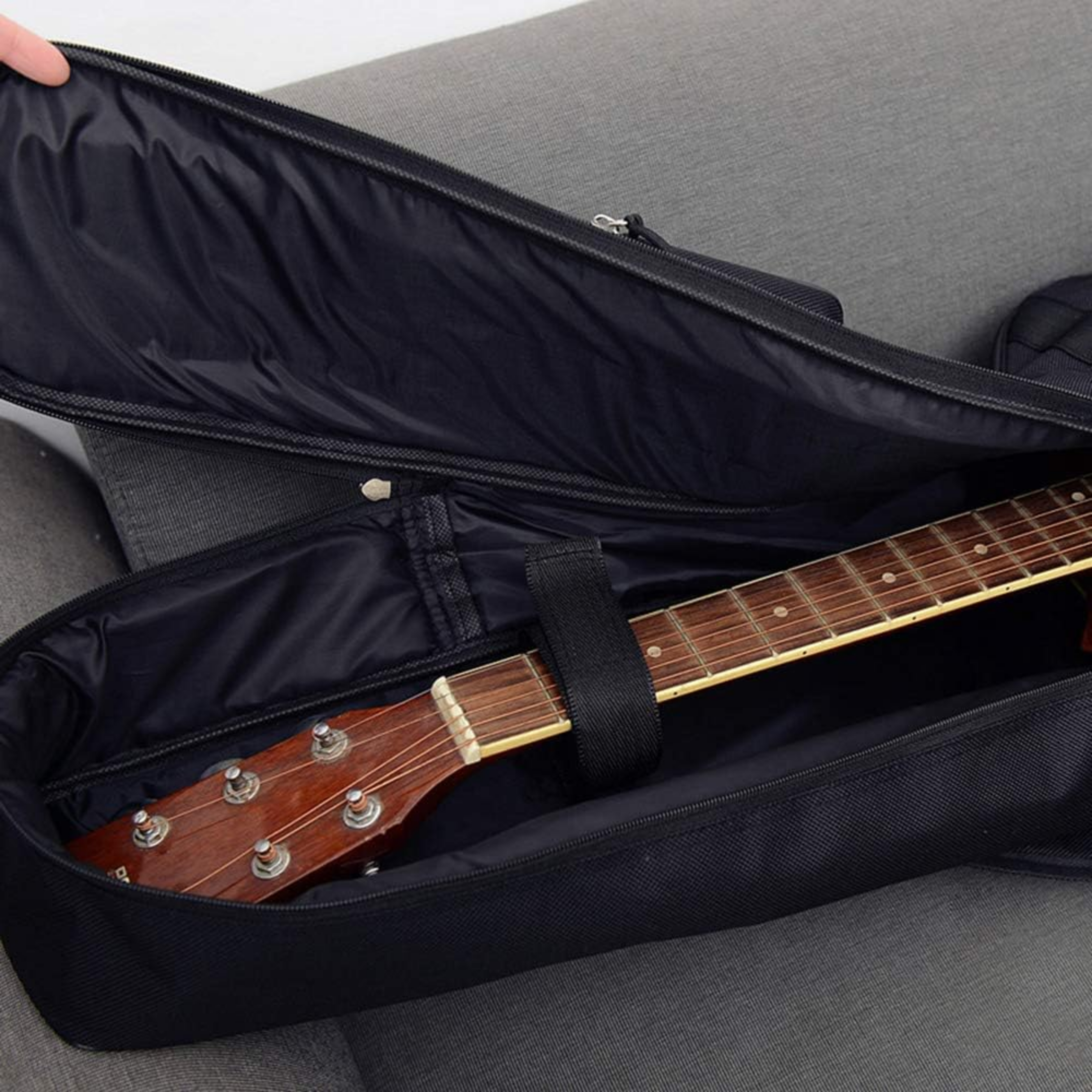 Jumbo Guitar Gig Bag Thickening and Waterproof 42" 43" Acoustic Guitar Bag (Black) - Horizon Bliss