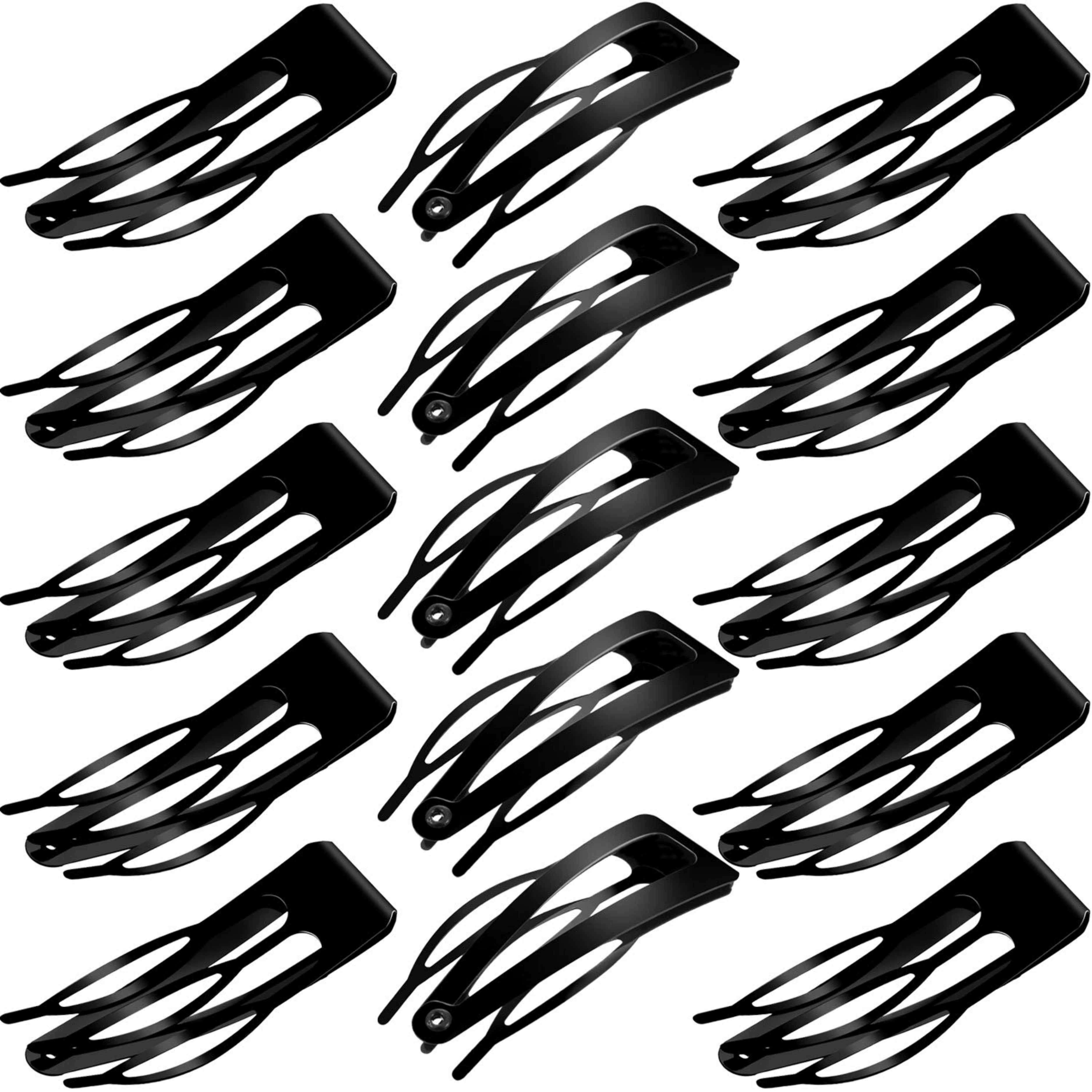 32 Pieces Snap Hair Clips for Women, 3 Prong Clips for Hair, Double Grip Hair Clips Metal Snap Clips, Hair Comb Clips Snap Hair Barrettes for Women Girls Hair Accessories (Black) - Horizon Bliss