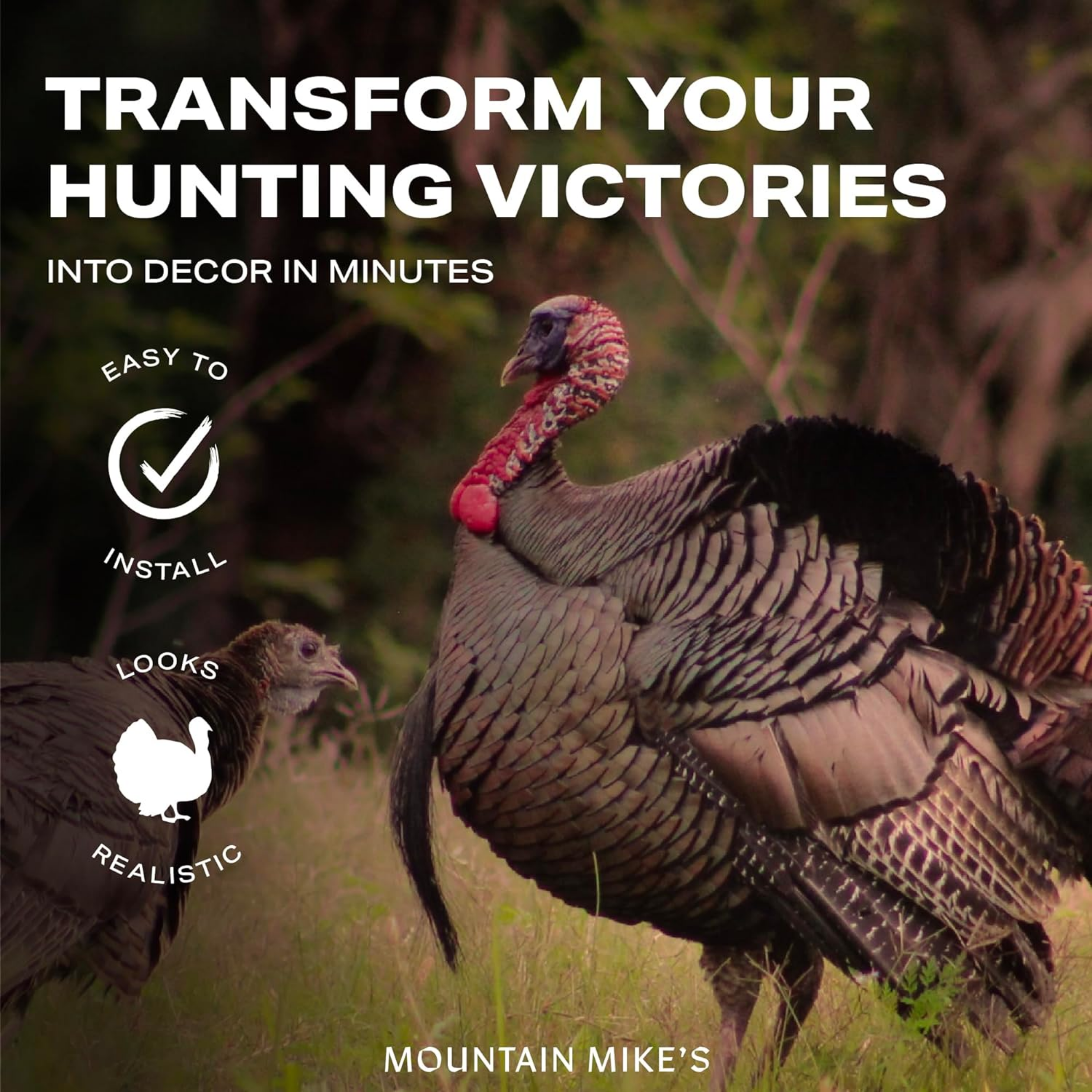 Ultimate Turkey Mounting Kit, Plaque, Beard, Fan, Universal (Model: MMR UTP) - Horizon Bliss