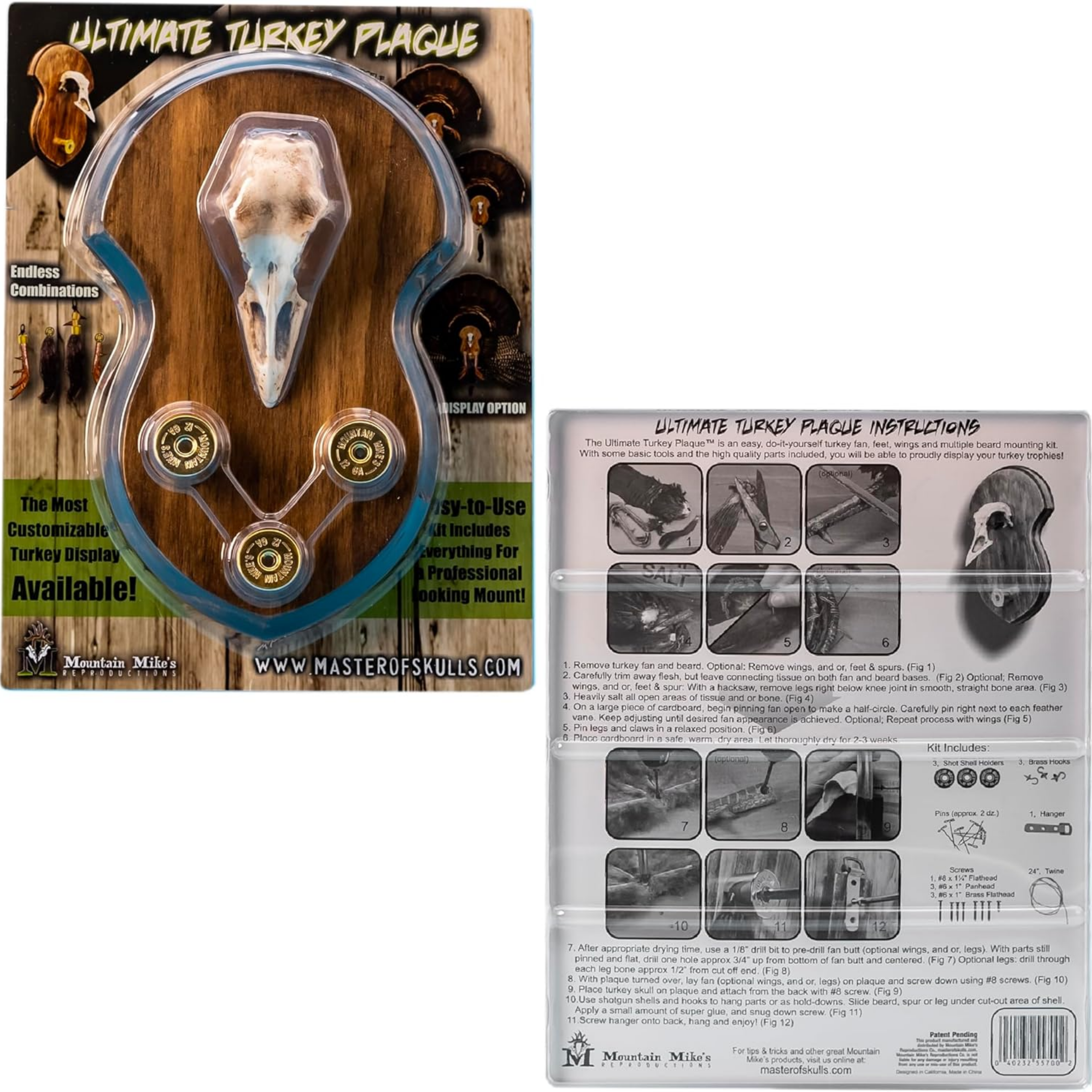 Ultimate Turkey Mounting Kit, Plaque, Beard, Fan, Universal (Model: MMR UTP) - Horizon Bliss