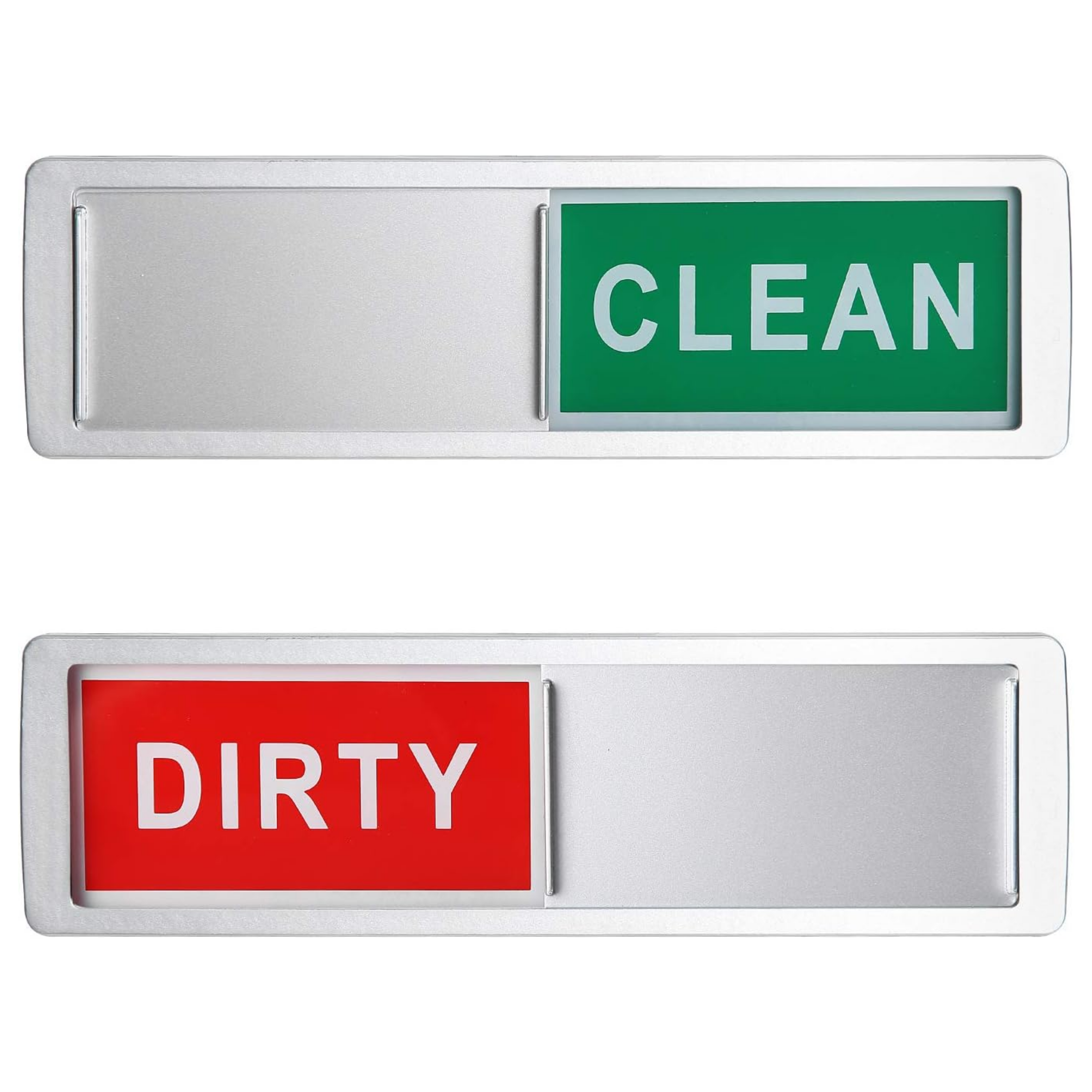 Dishwasher Clean Dirty Magnet Sign, Lissaberg Slide Funny Indicator Better Kitchen Organization Non-Scratching & Water Resistant Upgrade Strong Magnet Sign Shuttle Only Push It (Sliver) - Horizon Bliss