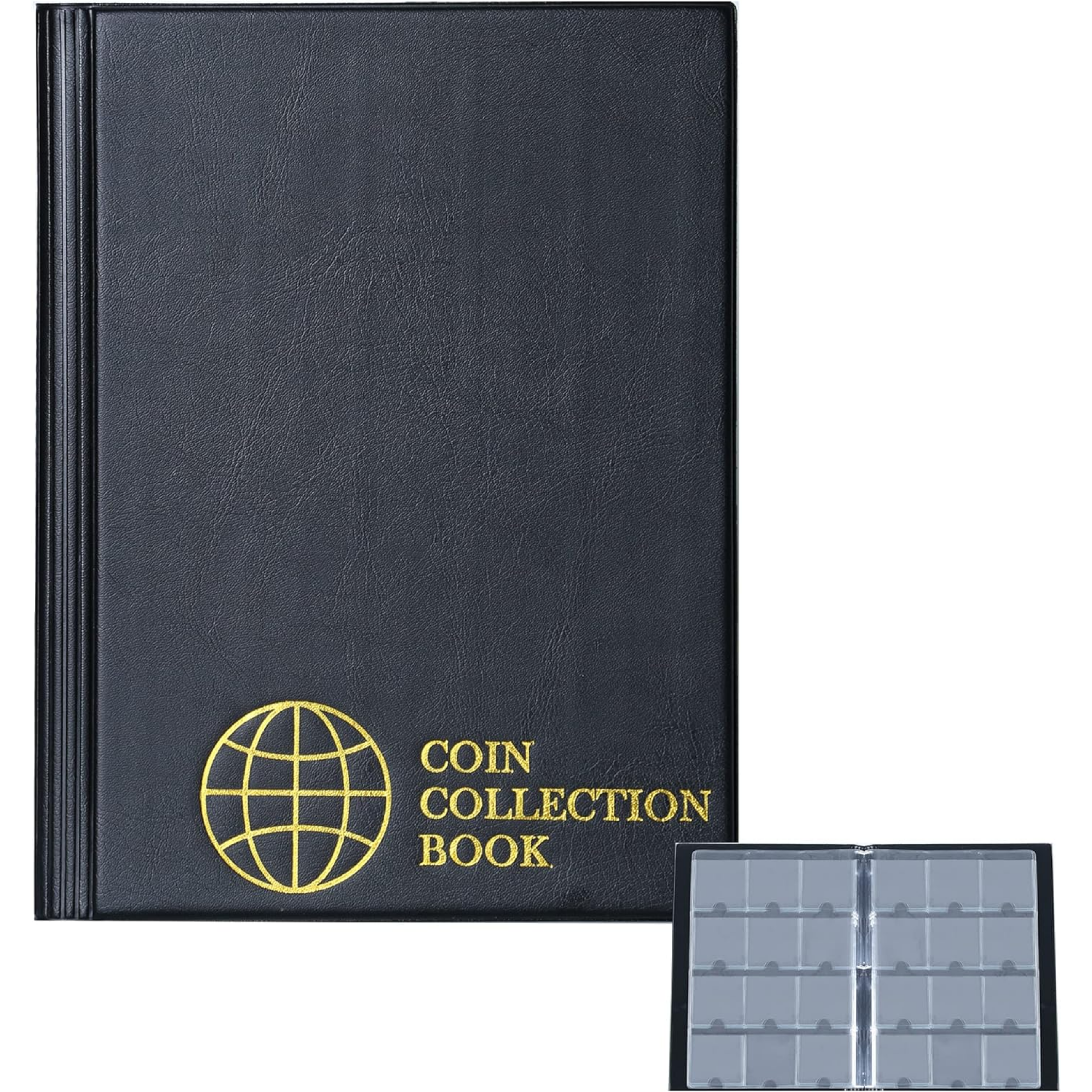 Coin Flip Holder Albums - 120 Pockets 2x2 inches Coin Storage Books for Coin Cardboard Collection Holders CS43BK - Horizon Bliss