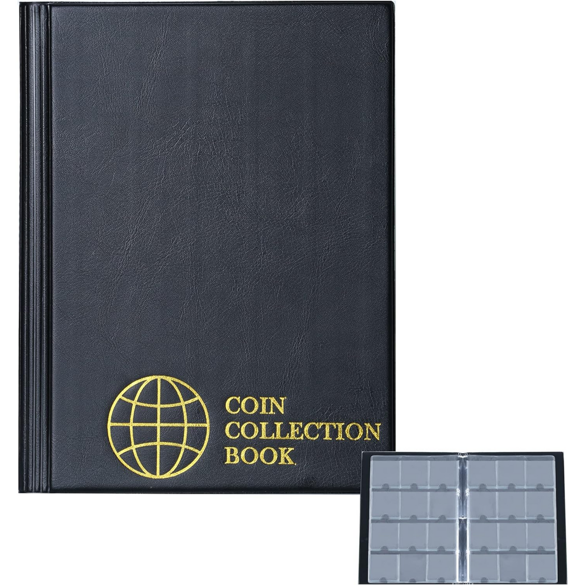 Coin Flip Holder Albums - 120 Pockets 2x2 inches Coin Storage Books for Coin Cardboard Collection Holders CS43BK - Horizon Bliss