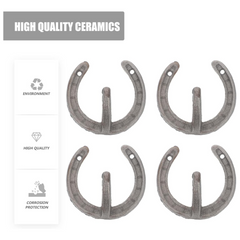 Coat Hooks 4pcs Vintage Wall Hanger Cast Iron Horseshoe Hooks Heavy Duty Clothes Hanger for Hanging Coat Hat Key Towel