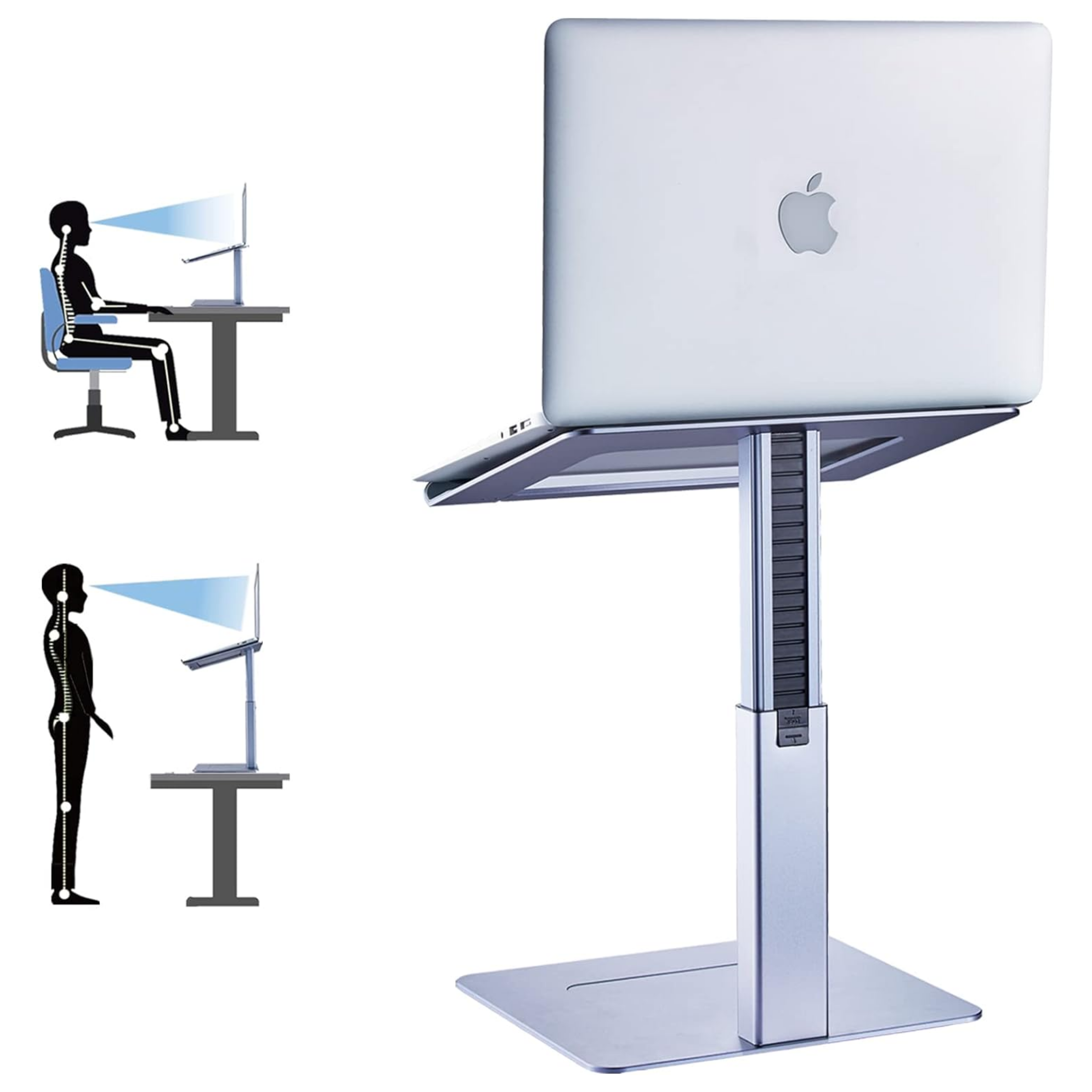 Adjustable Laptop Stand, Tall, Strong, Airflow, Suitable for 13.3-17.3 Inch Laptops, Lift Screen to Eye Level for Video Conferences - Horizon Bliss