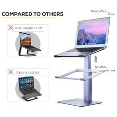 Adjustable Laptop Stand, Tall, Strong, Airflow, Suitable for 13.3-17.3 Inch Laptops, Lift Screen to Eye Level for Video Conferences - Horizon Bliss