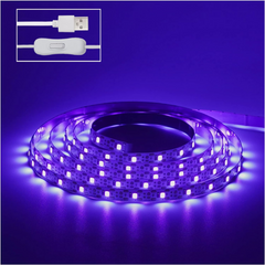 6.6FT/2M LED Black Light Strip - 120 Units LED UV Wick 395-400nm, USB DC 5V Flexible Blacklight Fixtures, 10W Blacklight Strip for Indoor Decor, Glow Poster, Bedroom, Playroom, Halloween, Dark Party - Horizon Bliss