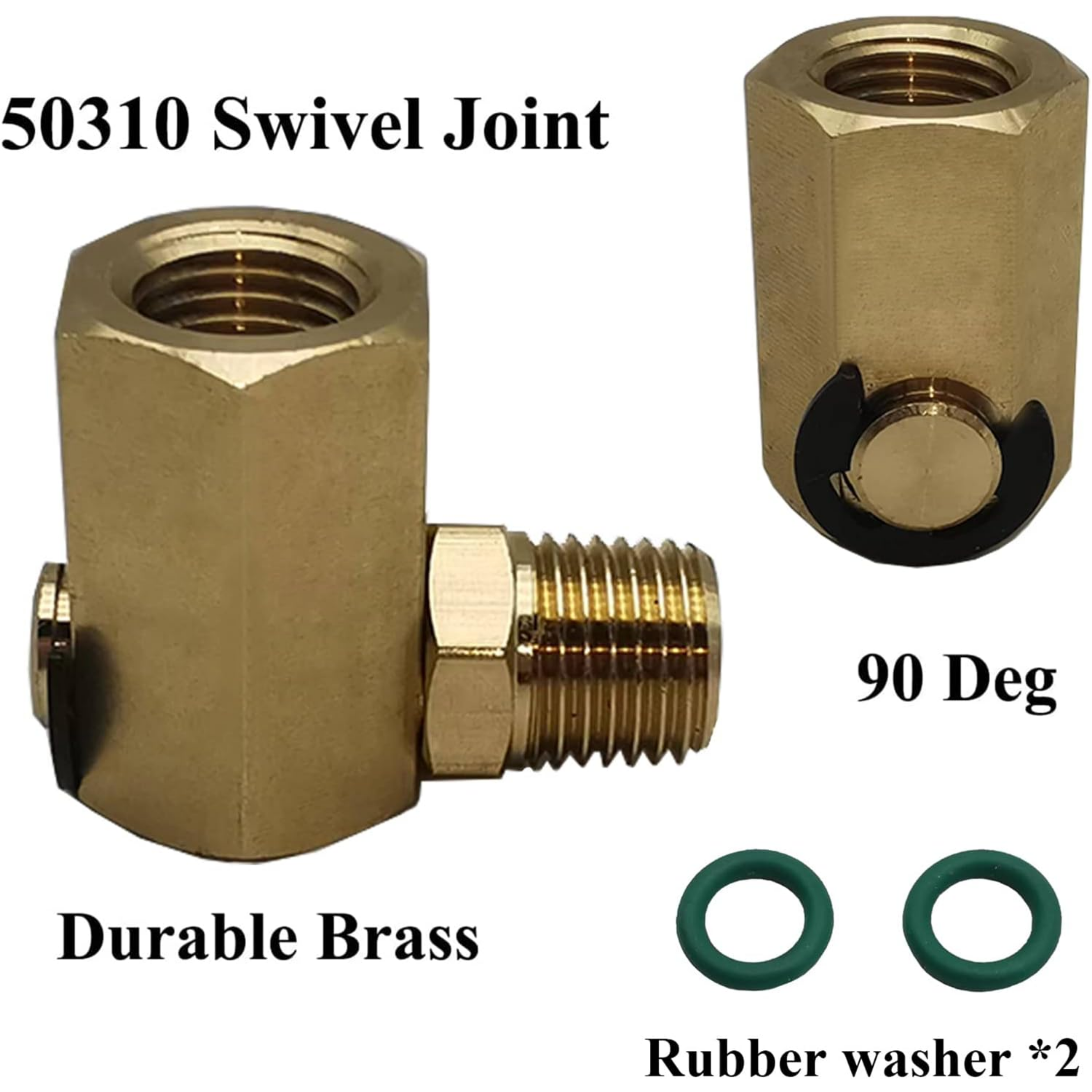 50310 Swivel Joint for Air Hose Reel 1/4'' FPT * 1/4'' MPT 90 Deg Swivel Fitting, 5/16-18G Male/Female - Horizon Bliss