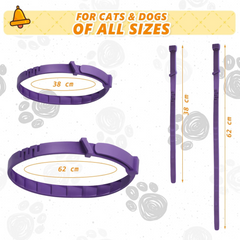 3 Pcs Cat Adjustable Calming Collar, Reduce Anxiety Cat Collars for Pets, Calm Collar Pacify Kitten, Suitable for Small, Medium and Large Cats, 15 Inches (Purple) - Horizon Bliss