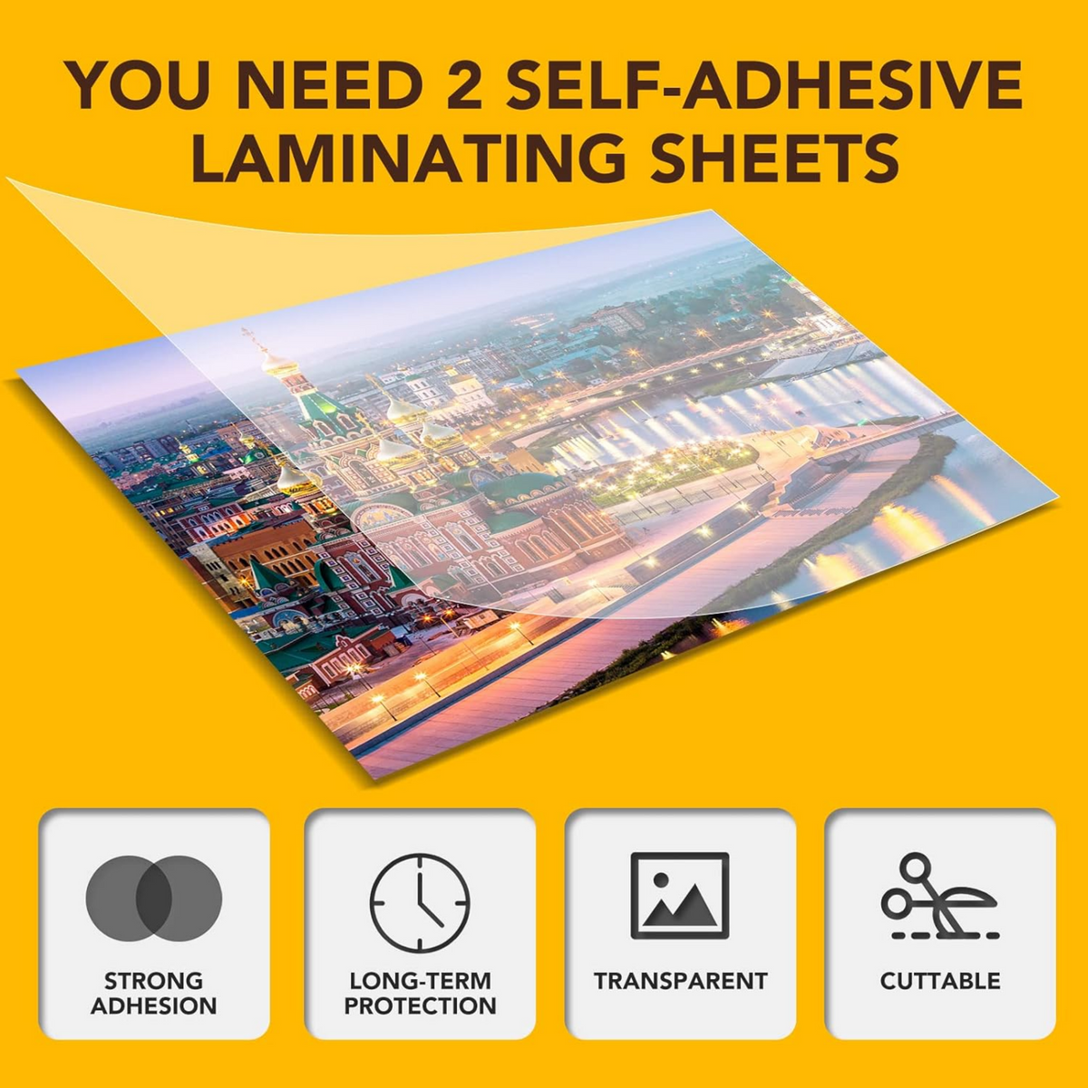 40 PCS Self-Adhesive Laminating Sheets, 9 x 12 Inches Clear Laminating Sheets No Machine Needed Self Sealing Laminate Sheets - Horizon Bliss