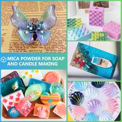 Mica Powder?24 Colors - 10g/Bottle of Natural Pigment Powder for Epoxy Resin?Soap Making?Candle Making,Lip Gloss,Car Freshies,Dye,Nail Polish,Bath Bombs - Horizon Bliss