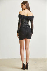 Whispered Mesh Allure with Croc Corset