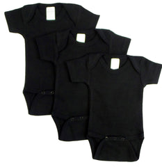 Bambini 0010BL3-NB Short Sleeve - Black, Newborn - Pack of 3 - Horizon Bliss