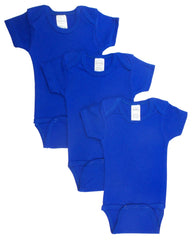 Bambini LS-0164 Short Sleeve Bodysuit - Blue, Medium - Pack of 3 - Horizon Bliss