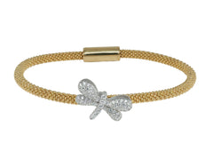 Fronay 122162G Sparkling CZ Dragonfly Pendant Bracelet in Gold Plated - Horizon Bliss