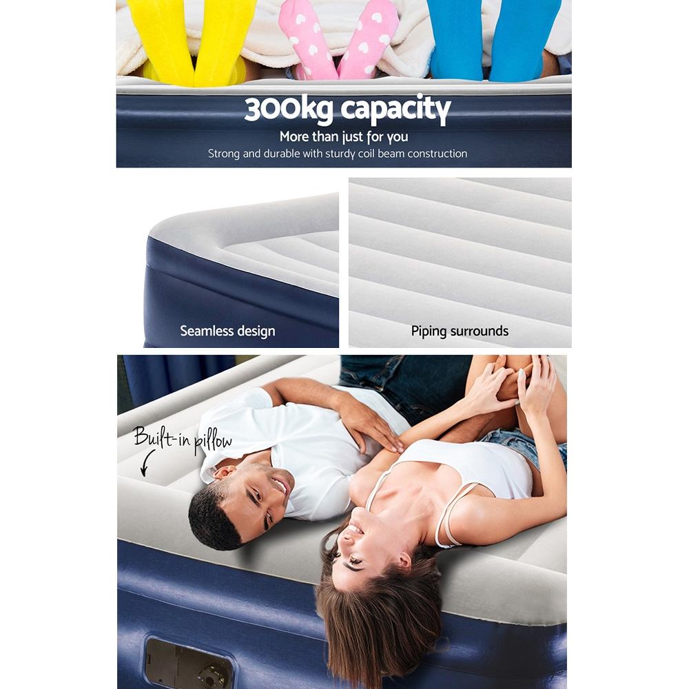 Bestway King Air Bed Inflatable Mattress Sleeping Mat Battery Built-in - Horizon Bliss