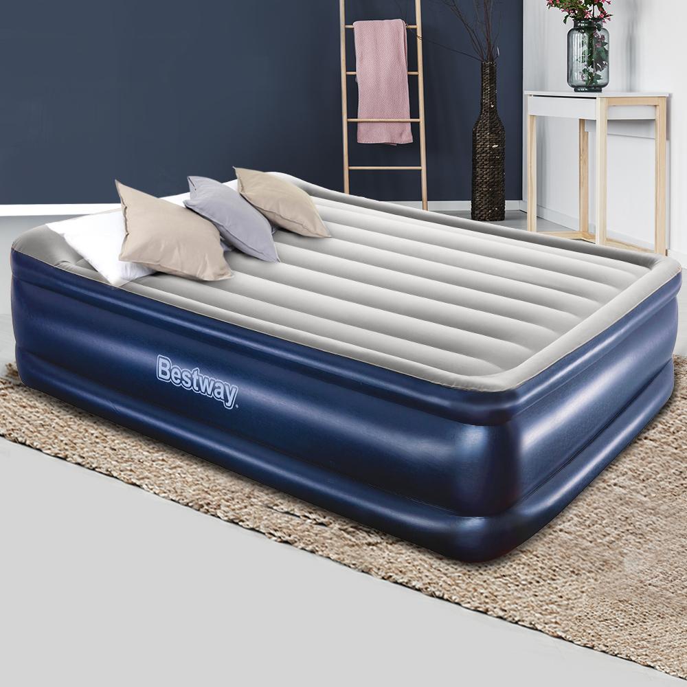 Bestway Queen Air Bed Inflatable Mattress Sleeping Mat Built-in Pump - Horizon Bliss