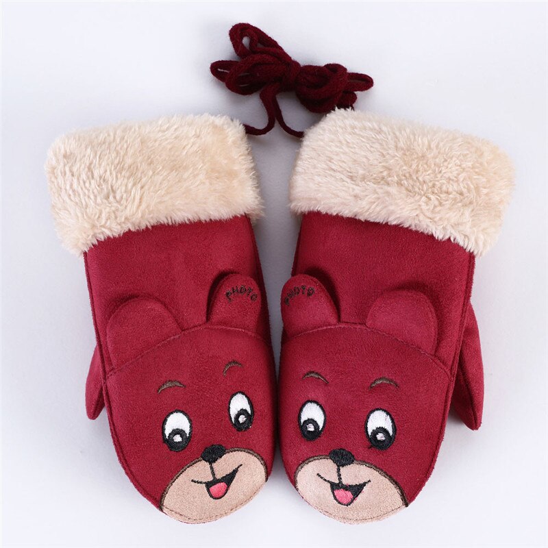 Faux Suede Bear Mittens