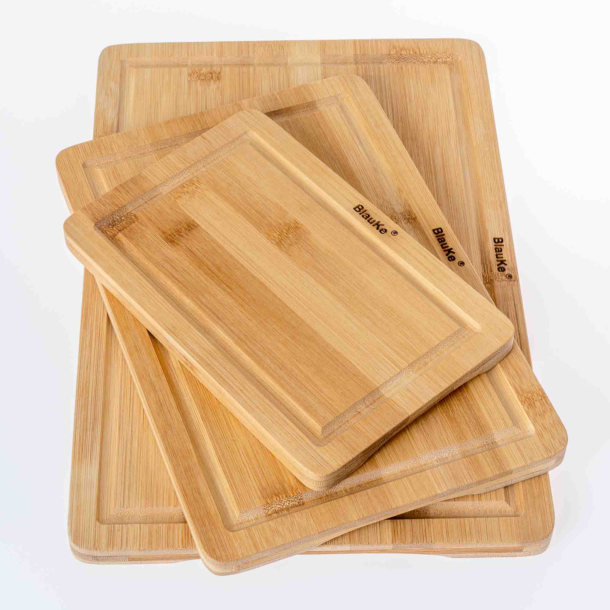 Wooden Cutting Boards for Kitchen with Juice Groove and Handles -