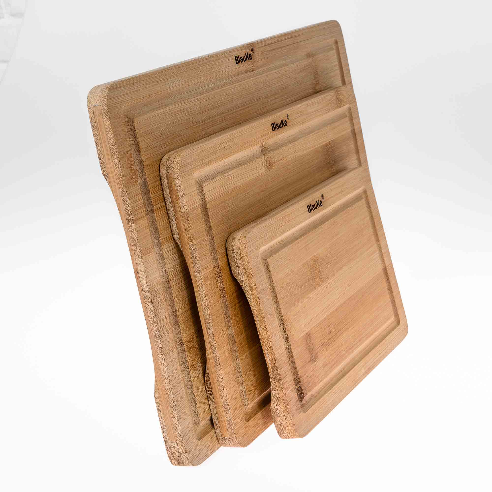 Wooden Cutting Boards for Kitchen with Juice Groove and Handles -