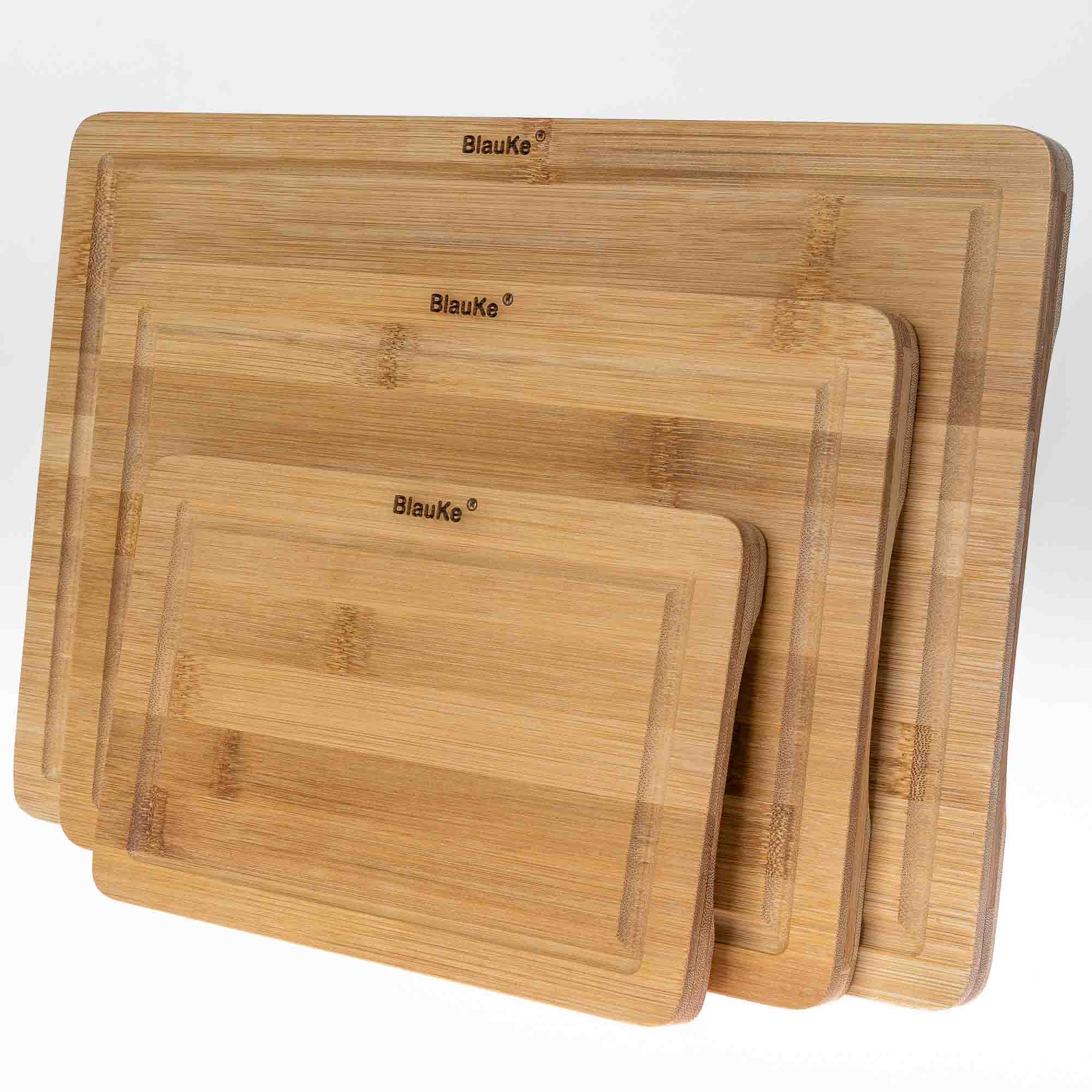 Wooden Cutting Boards for Kitchen with Juice Groove and Handles -