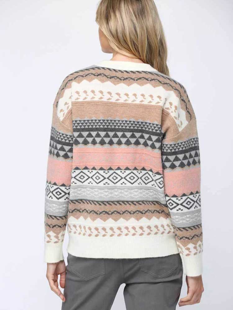 Geometric Knit Sweater - Horizon Bliss