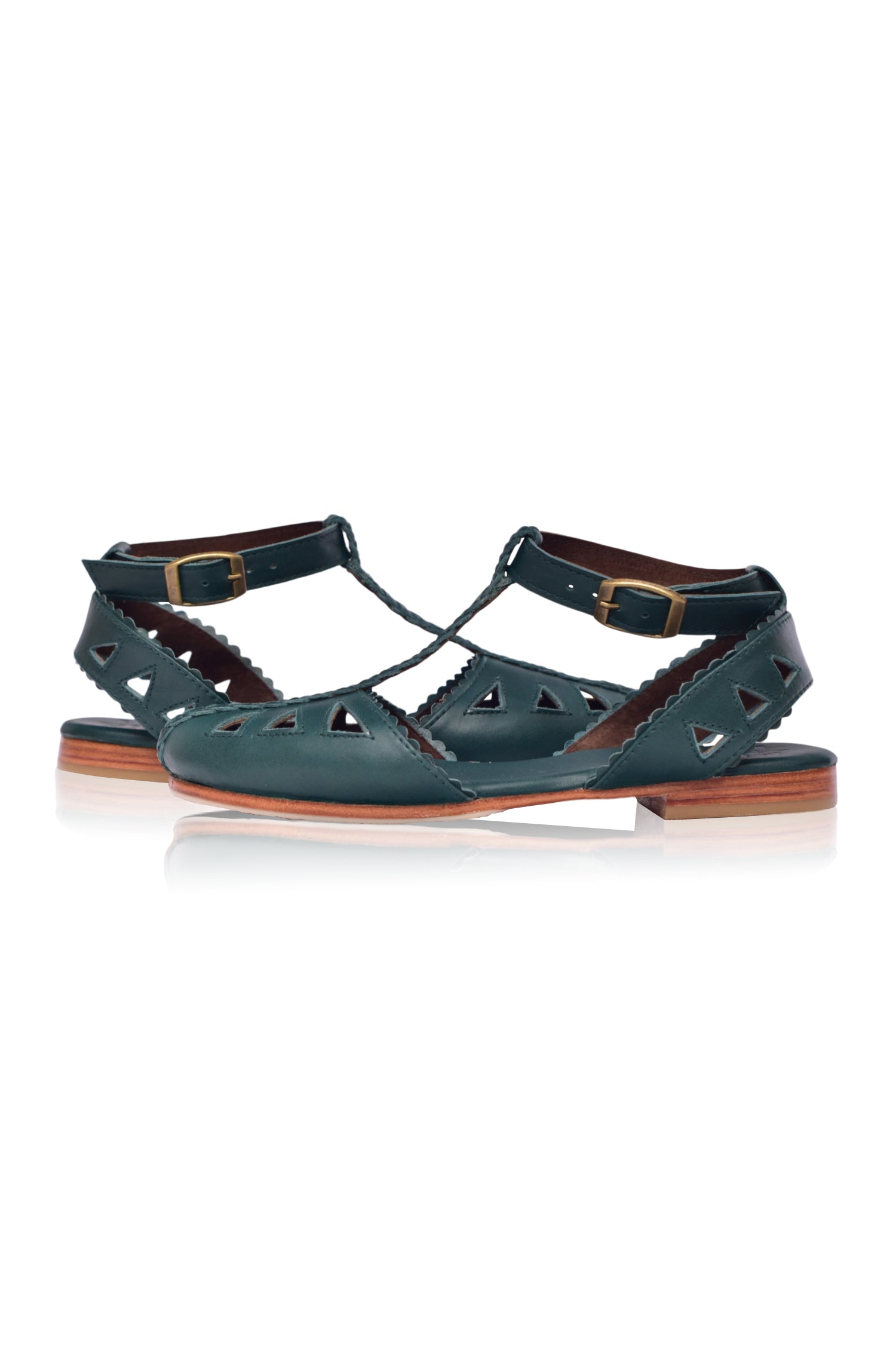 Bounty T-strap Leather Sandals - Horizon Bliss