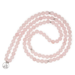 Bracelet Mala "Réconfort & Amour de Bouddha" 108 perles en Quartz Rose - Horizon Bliss