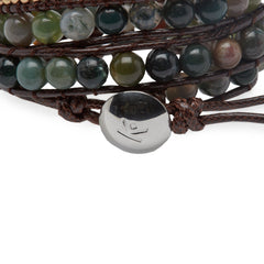 Bracelet Wrap "Energie Lumineuse" en Agate Indienne - Horizon Bliss