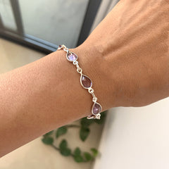 Bracelet "Vénus" en Améthyste et Argent 925 - Horizon Bliss