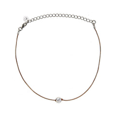 Leather Crystal Choker