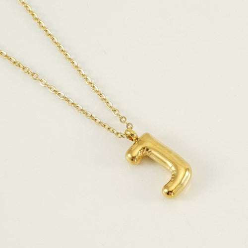 Bubble Shape Initials 18K Gold Plated Pendant Necklace | Alphabet