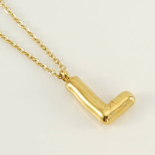 Bubble Shape Initials 18K Gold Plated Pendant Necklace | Alphabet