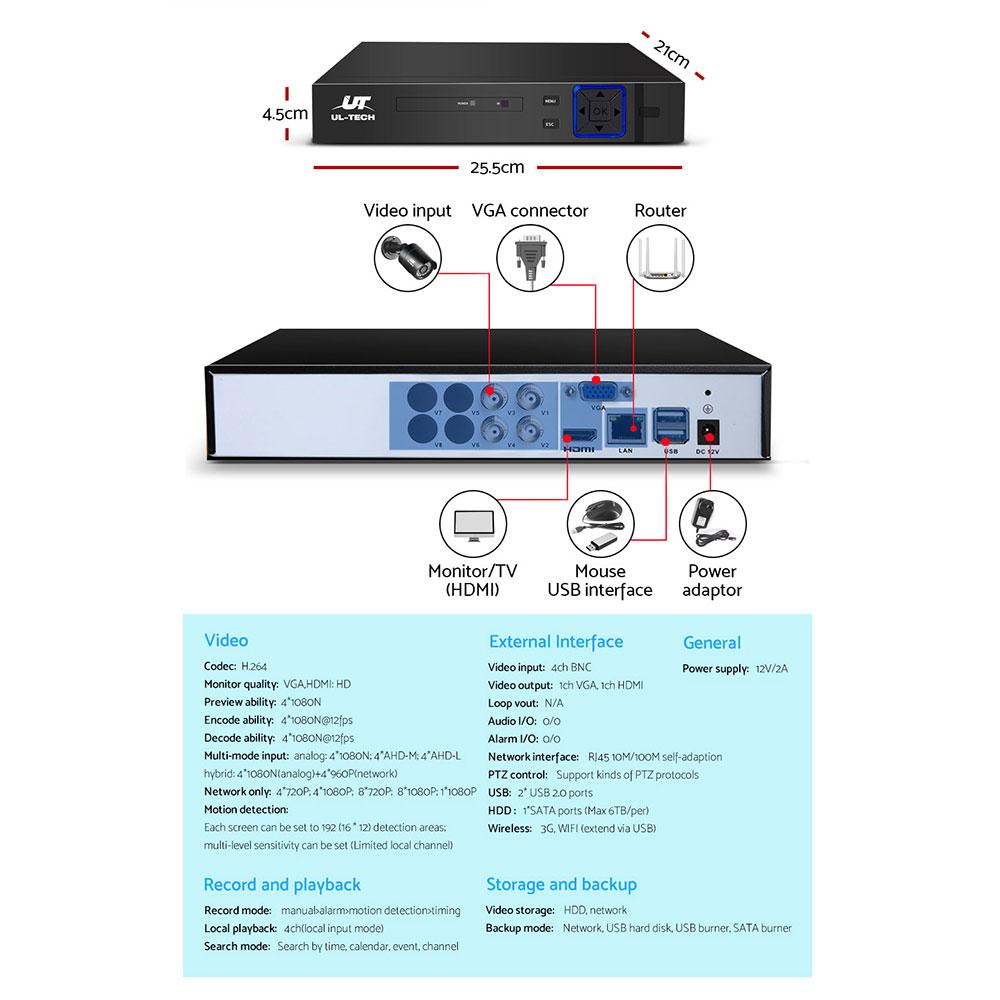 UL Tech 1080P 4 Channel CCTV Security Camera - Horizon Bliss