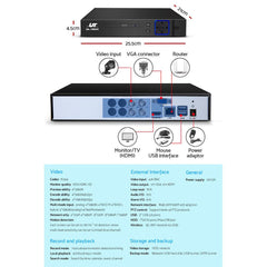 UL-tech Home CCTV Security System Camera 4CH DVR 1080P 1500TVL 1TB - Horizon Bliss