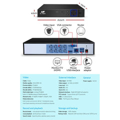 UL-tech CCTV 8 Dome Cameras Home Security System 8CH DVR 1080P 1TB IP - Horizon Bliss