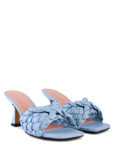 celie woven strap mid heel sandals - Horizon Bliss